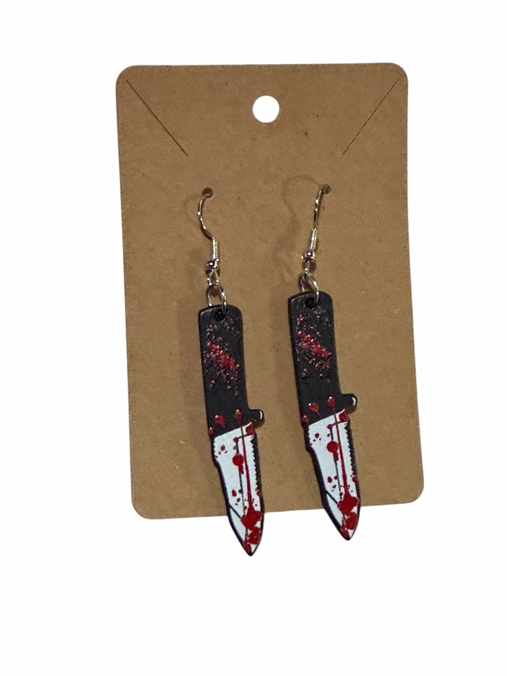 Women’s Black and Red Knife Dangle Earrings - Brand